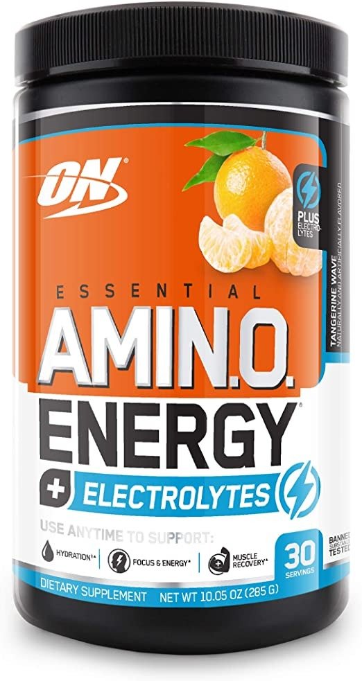 Amino Energy + Electrolytes - Pre Workout, BCAAs, Amino Acids, Keto Friendly, Energy Powder - Tangerine Wave, 30 Servings