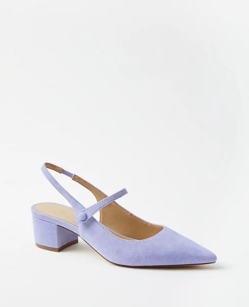Suede Mary Jane Slingback Pumps | Ann Taylor