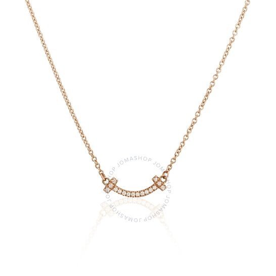 Tiffany T Smile Pendant In 18k Rose Gold With Diamonds