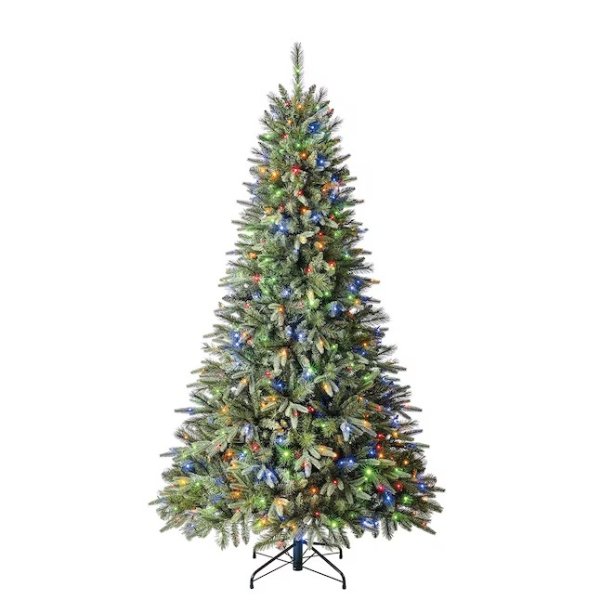 Holiday Living 7.5-ft Brighton Spruce Pre-lit Artificial Christmas Tree with LED Lights