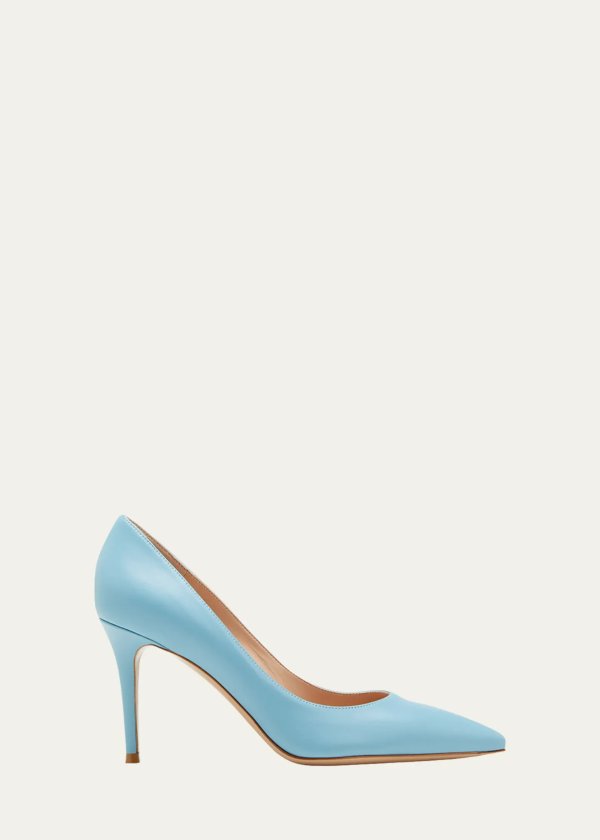Gianvito 85 Leather Point-Toe High-Heel Pumps