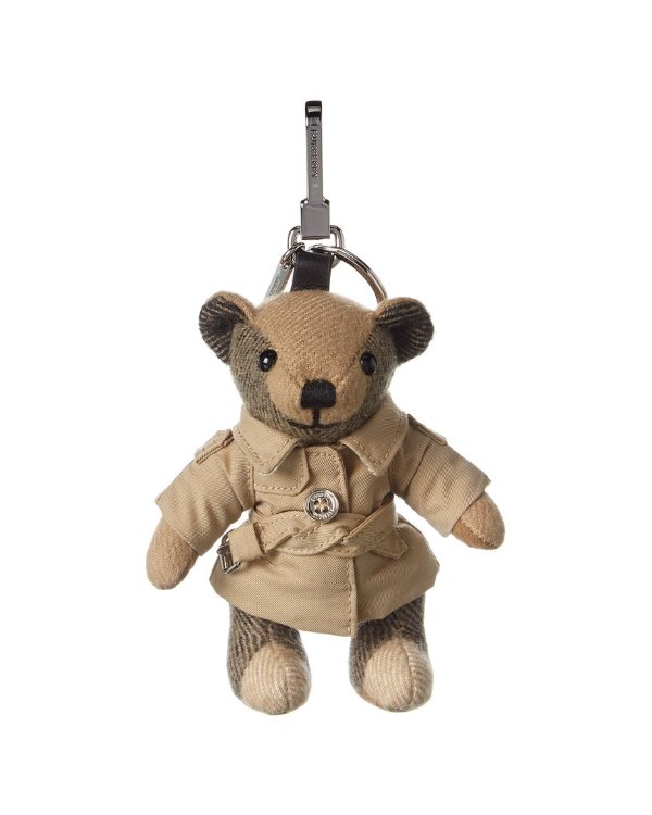 Thomas Bear Leather Charm In Trench Coat