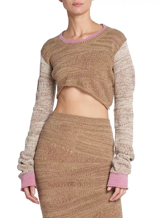 Kenola Colorblocked Cropped Sweater