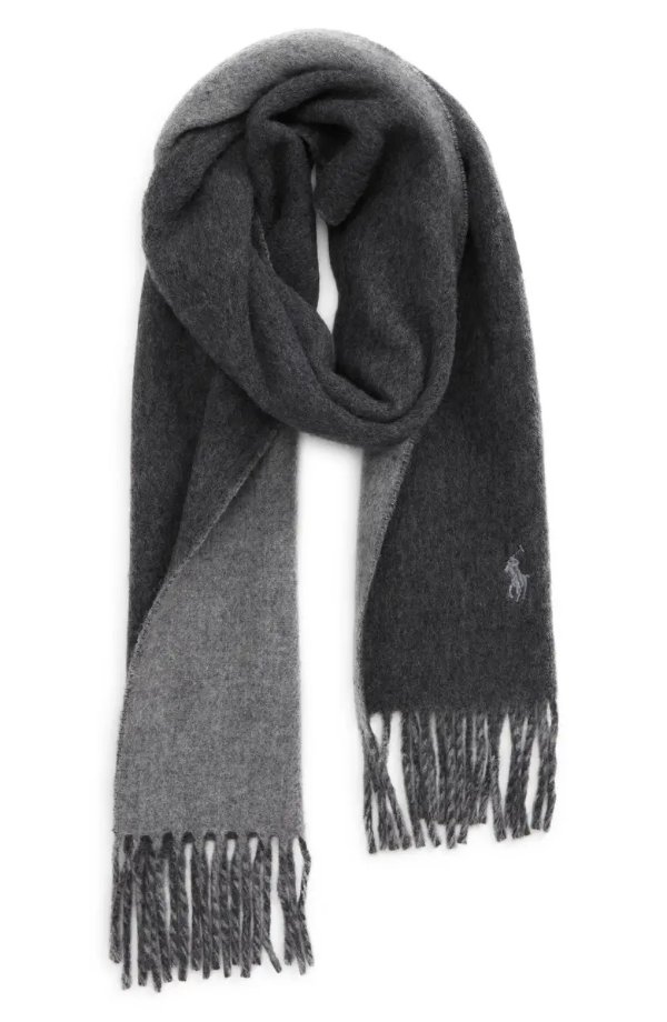 Classic Reversible Wool Blend Scarf
