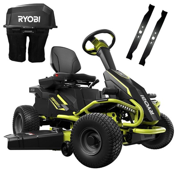 38 in. 100 Ah Battery Electric Rear Engine Riding Lawn Mower