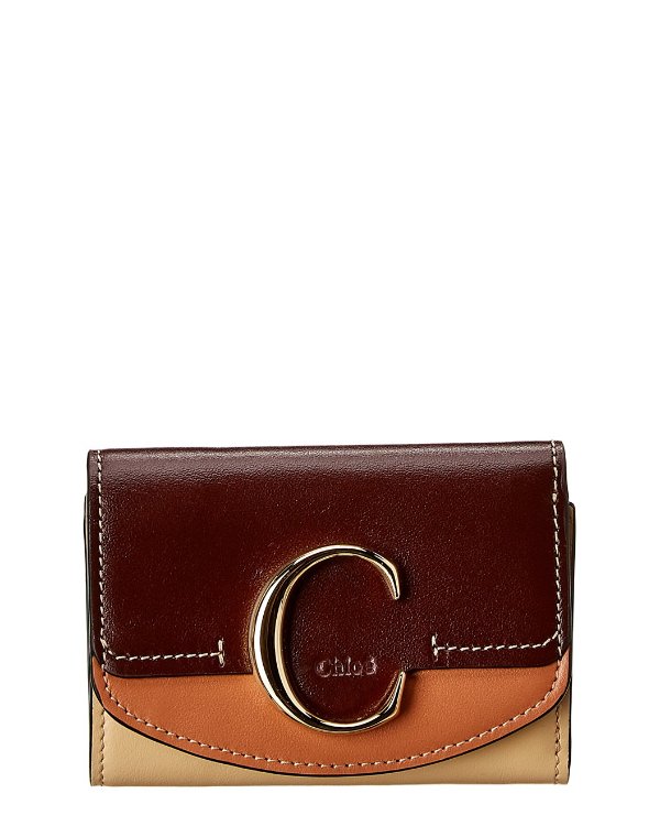 C Small Leather Trifold Wallet