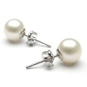 18K White Gold Pearl Earrings