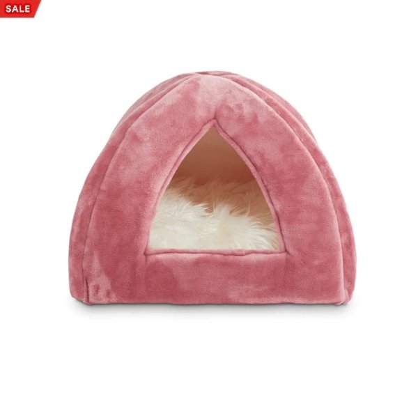 EveryYay Snooze Fest Mauve Igloo Cave Cat Bed, 16" L X 16" W X 15" H | Petco
