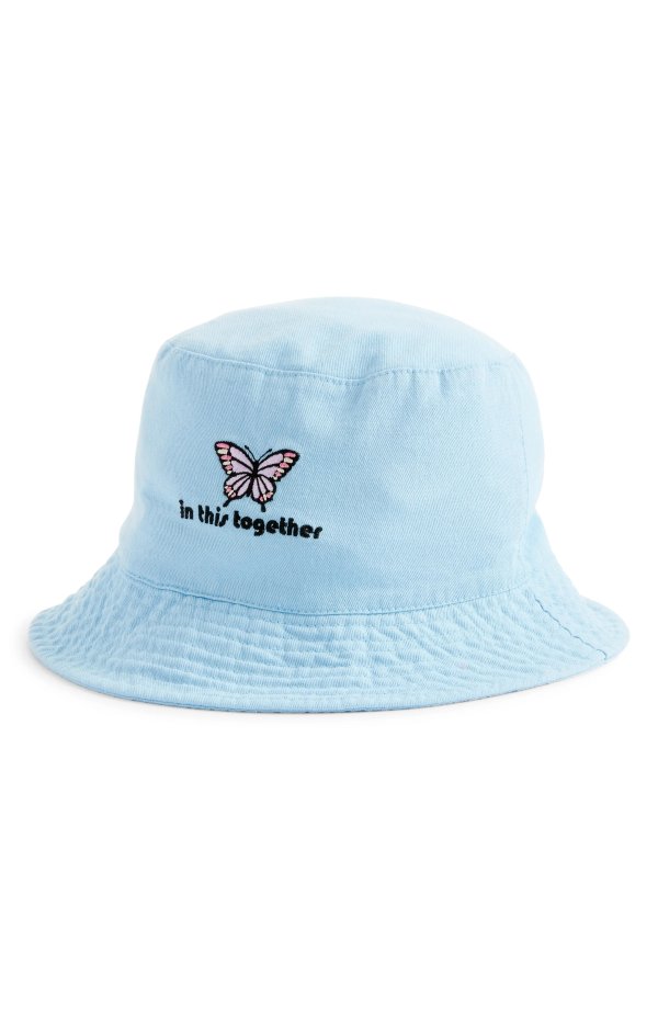 In This Together Embroidered Cotton Bucket Hat