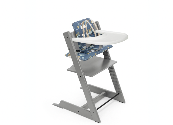 Tripp Trapp® High Chair Complete in Natural with Icon Grey Cushion | buybuy BABY