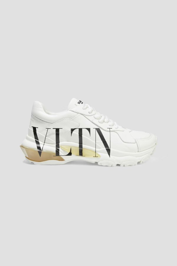 VLTN Open printed leather exaggerated-sole sneakers