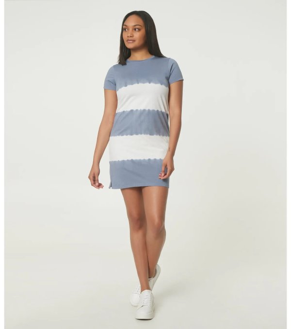 Wide Tie Dye Stripe T-Shirt Dress