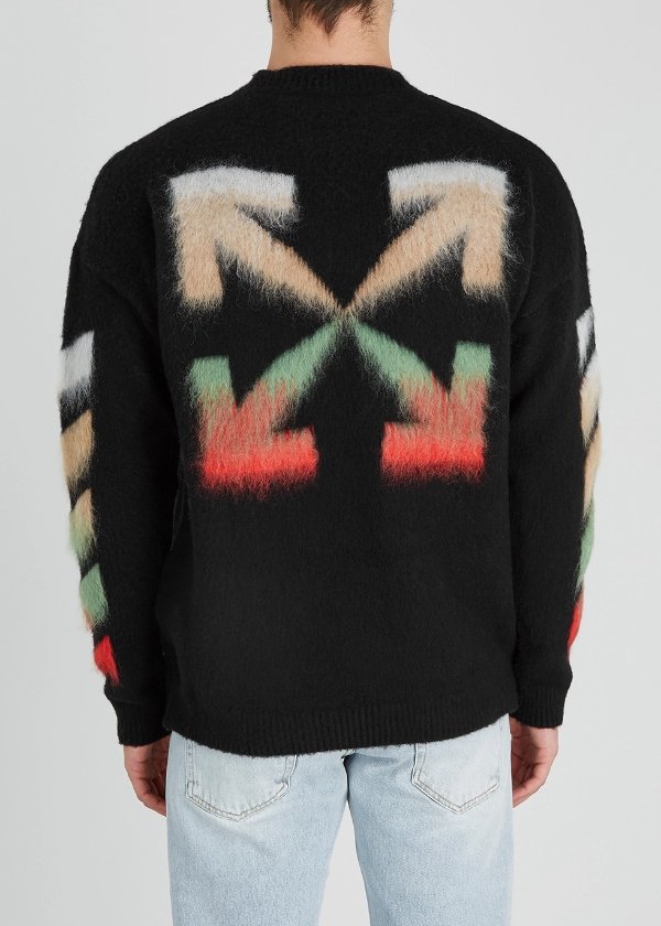 Diag intarsia wool-blend jumper