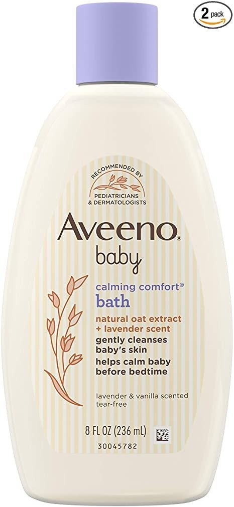 Calming Comfort Bath & Wash with Relaxing Lavender & Vanilla Scents & Natural Oat Extract, Hypoallergenic & Tear-Free Formula, Paraben-, Phthalate- & Soap-Free, 8 fl. oz, pack of 2