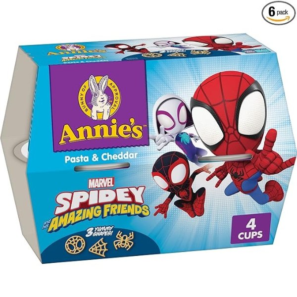 Annie's Marvel Spidey and His Amazing Friends Macaroni and Cheese, Pasta & Cheddar, Microwavable Dinner, 4 Cups