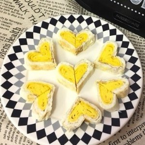 Homemade Heart-shaped Egg Cake