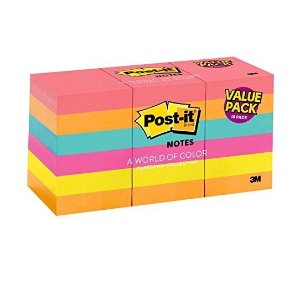Post-it Notes Cape Town Collection, 18 Pads/Pack, 100 Sheets/Pad