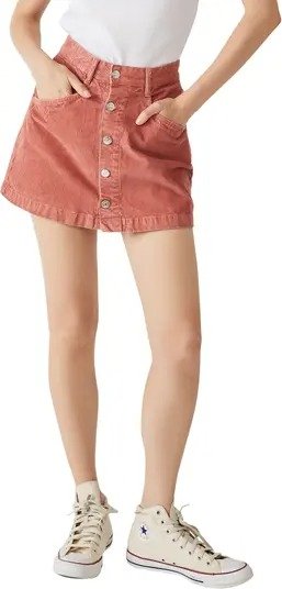 Ray Cotton Corduroy Miniskirt