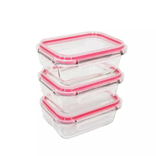 6 Piece Rectangle Glass Storage Container Set