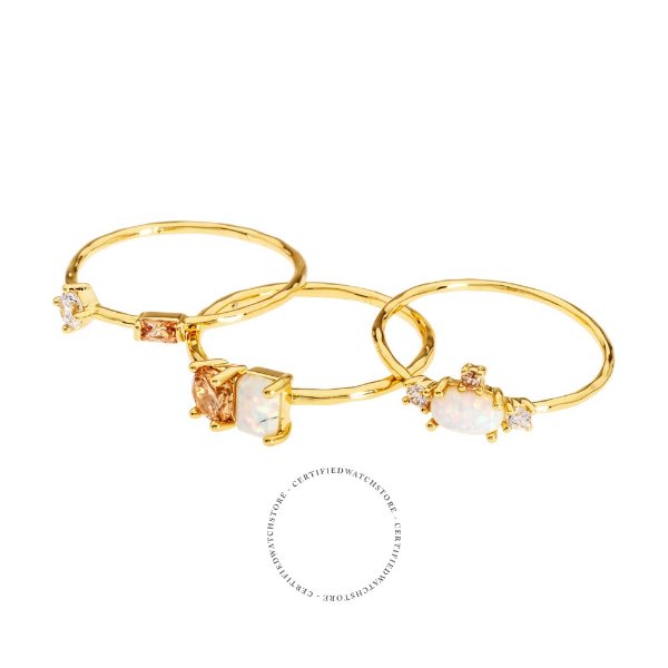 Hudson Ring Set, Gold, Opalite Stone, Size 8