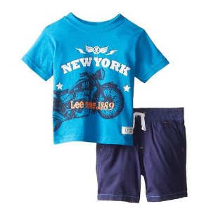 Lee Baby Boys' New York Biker Tee Short Set（12month）