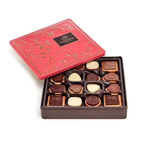 巧克力饼干礼盒 含新年快乐礼带 46块装