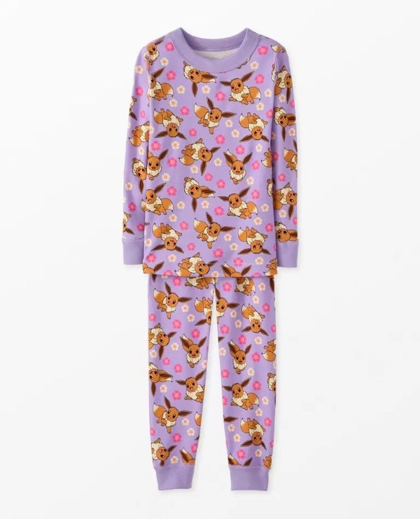 Pokemon Eevee Print Long John Pajama Set