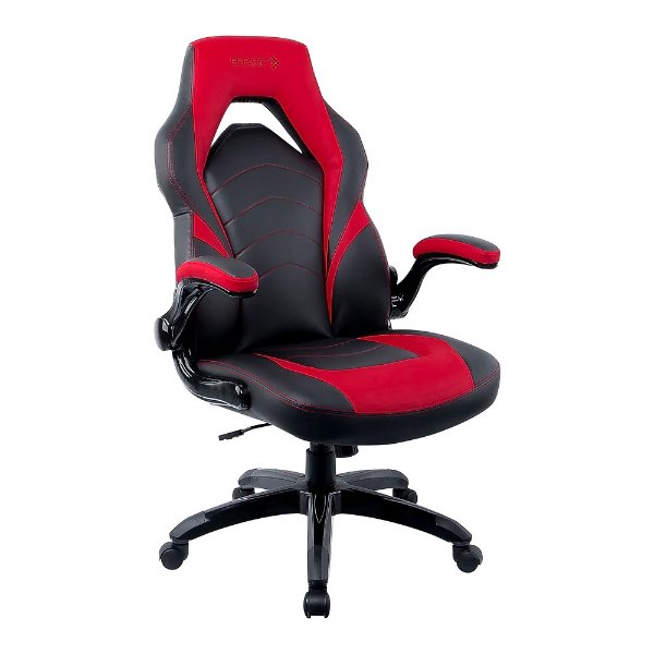 Bonded Leather Racing Gaming Chair, Black and Red (51465-CC)