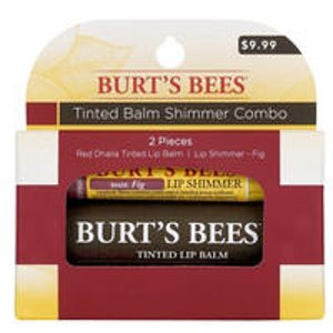 Burt's Bees Red Dahlia Tinted Lip Balm with Fig Lip Shimmer Combo