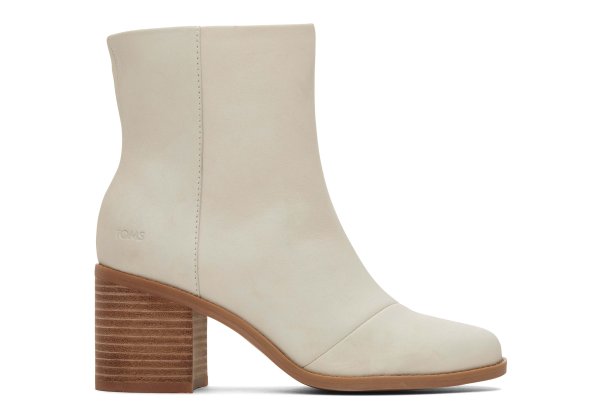 Women Evelyn Light Sand Leather Heeled Boot