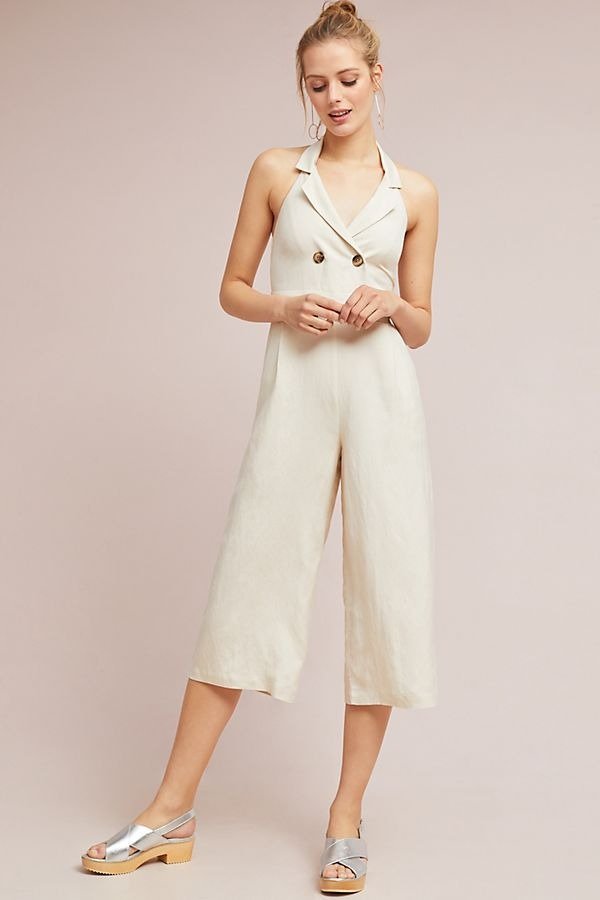 Double-Breasted Cropped Jumpsuit