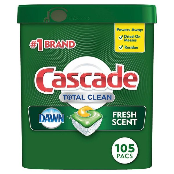 Cascade Total Clean ActionPacs, Dishwasher Detergent Pods, Fresh Scent (105 ct.) - Sam's Club