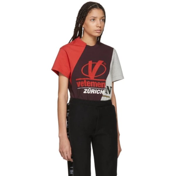 - Tricolor 'Zurich' Cut-Up T-Shirt