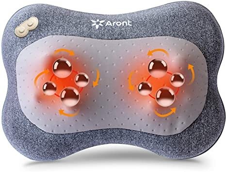 Shiatsu Back & Neck Massager with Heat – Cordless Rechargeable Kneading Body Massage Pillow with Heat -Lower Back Massager Use at Home and Office