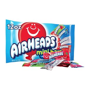Airheads Candy, Variety Bag, Individually Wrapped Assorted Fruit Mini Bars, Party, Non Melting, 12oz (1 Bag)