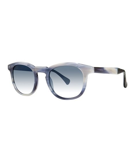 Blue Dusk Marble Round Sunglasses