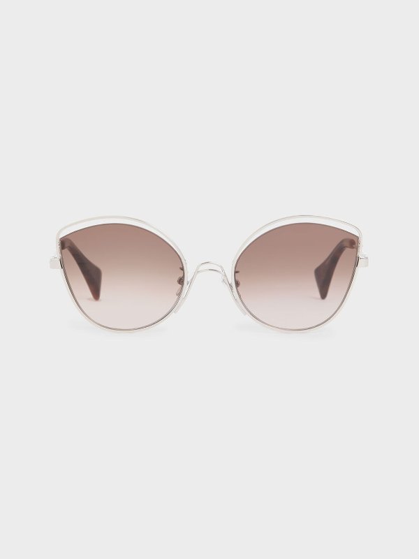Brown Cut Out Butterfly Sunglasses