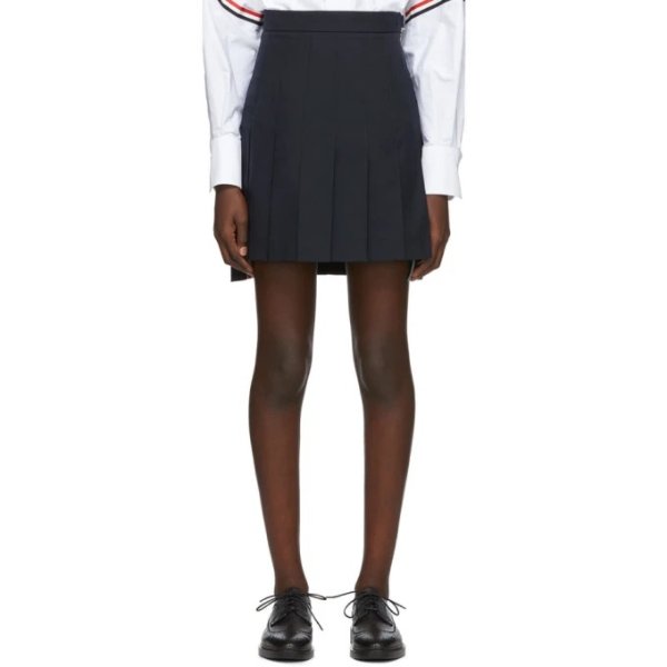 Navy Super High Waist Miniskirt