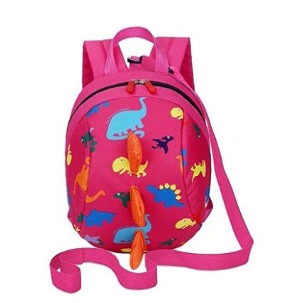 Dinosaur Children Backpack with Leash,Cartoon Dinosaur Children Backpack Cute Anti-lost Schoolbag with Safety Harness for Toddler Baby boys girls1-4 Years