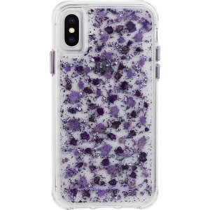 Case-Mate Ditsy Petals iPhone X/XS 紫色花瓣透明水晶壳