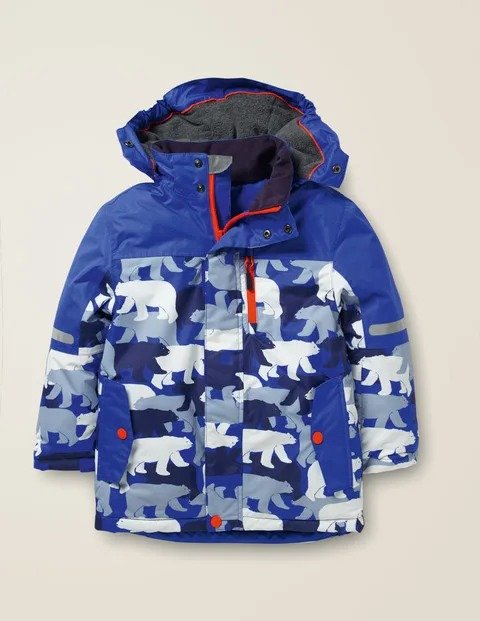 All-Weather Waterproof Jacket - College Blue/Polar Bear | Boden US