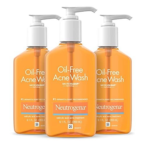 Oil-Free Acne Fighting Facial Cleanser with Salicylic Acid Acne Treatment medicine,, Daily Oil Free Acne Face Wash for Acne-Prone Skin with Salicylic Acid Medicine, 9.1 fl. Oz (3 Pack) (070501217245)