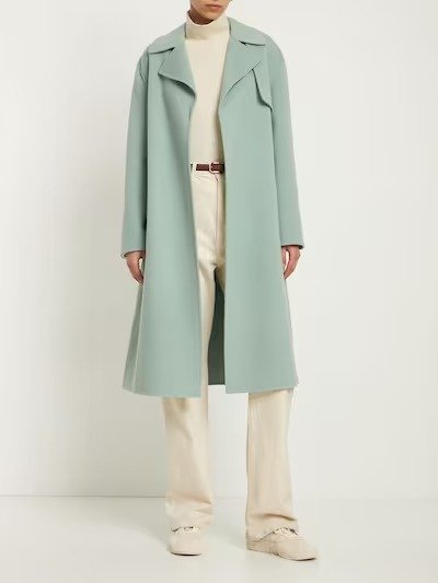 Wrap wool cashmere trench coat
