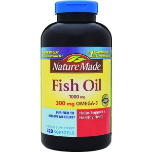 Nature Made Fish Oil Softgel Omega-3, 1000mg, 320 Softgels