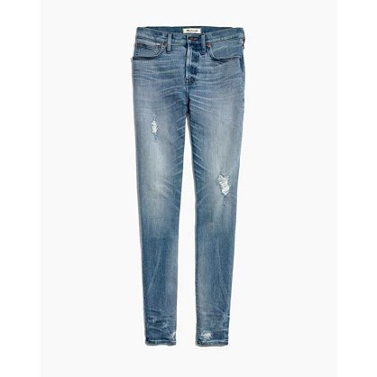 9" High-Rise Skinny Jeans: Destructed-Hem Edition
