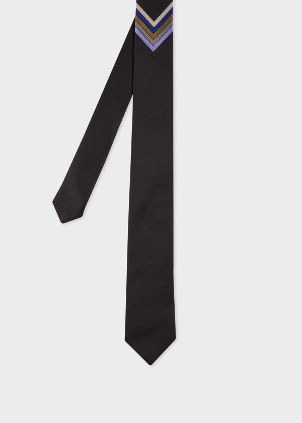 条纹黑色真丝领带