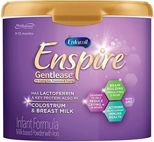 Enspire Gentlease Baby Formula Milk Powder, 20 Ounce (Pack of 1)- MFGM, Lactoferrin (Found in Colostrum), Omega 3 DHA, Iron, Probiotics, Immune Support