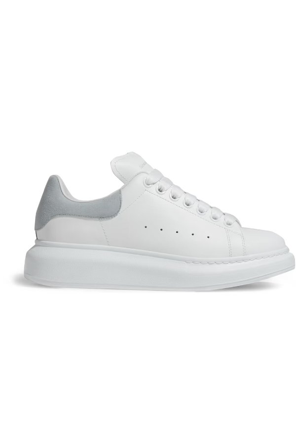Larry suede-trimmed leather exaggerated-sole sneakers