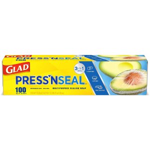 Glad Press'n Seal Plastic Food Wrap Square Foot Roll -100 Sq. Ft (Pack of 3)