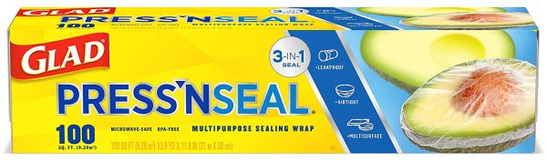 Press'n Seal Plastic Food Wrap Square Foot Roll -100 Sq. Ft (Pack of 3)
